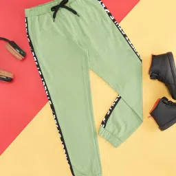 Pantaloons Junior Olive Cotton Printed Joggers image 1