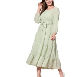 Strong & Brave Sage Green Regular Fit Midi Dress image 1