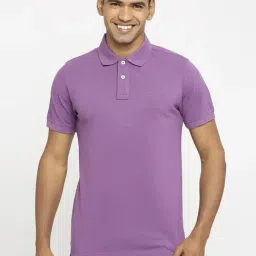 Basics Purple Cotton Muscle Fit Polo T-Shirt-picture-20