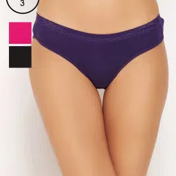 Clovia Blue Polka Dot Panty - Pack of 3 image 1