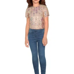 Allen Solly Junior Peach Embellished Top image 1