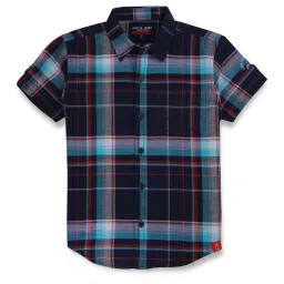 Gini & Jony Kids Navy Chequered Shirt image 1