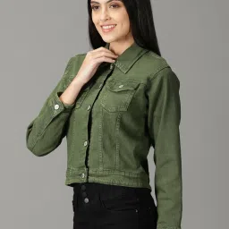 showoffff SHOWOFF Olive Denim Jacket image 3
