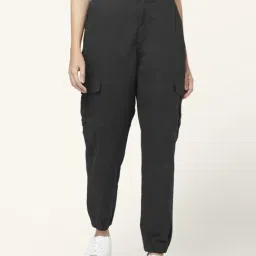 People by Pantaloons Black Cotton Pants-picture-36