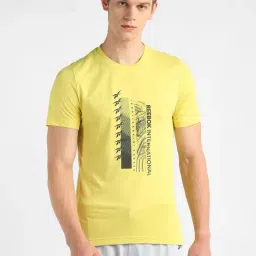 Reebok Yellow Round Neck Sports T-Shirt-image-66