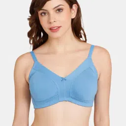 Rosaline by Zivame Blue Non-wired Non-padded Full Coverage Bra-image-98