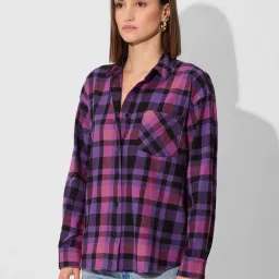 The Souled Store Multicolored Cotton Plaid Shirt image 1