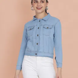 BUYNEWTREND Blue Regular Fit Jacket image 1