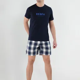 U.S. Polo Assn. Navy & White Cotton Regular Fit Checks Boxers image 5
