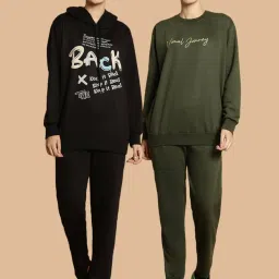 Vimal Jonney Black & Green Printed Tracksuit - Pack Of 2 image 1