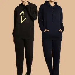 Vimal Jonney Black & Navy Printed Tracksuit - Pack Of 2 image 1