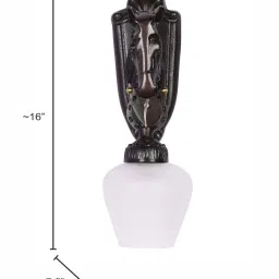 Fos Lighting Medieval Stallion White & Brown Aluminium Wall Light With Glass Shade - Set of 1 image 4