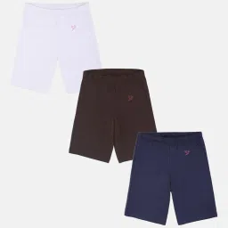 TWIN BIRDS Kids Multicolor Solid Shorts (Pack Of 3) image 1