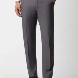 Van Heusen Grey Slim Fit Texture Trousers image 1