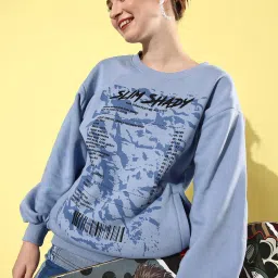 Difference of Opinion Purple Fleece Graphic Print Oversized Sweatshirt image 1