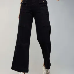 DOLCE CRUDO Black Plain Jeans image 1