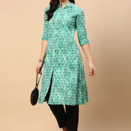 showoffff SHOWOFF Turquoise Printed Kurta image 5