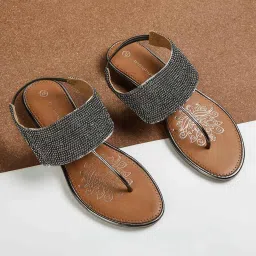 Melange by Lifestyle Women's Pewter T-Strap Sandals image 1