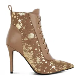 London Rag Women's Brown Stiletto Booties image 1