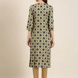 showoffff SHOWOFF Beige Cotton Printed Kurta image 5