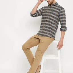 Duke Grey Slim Fit Checks Shirt image 5
