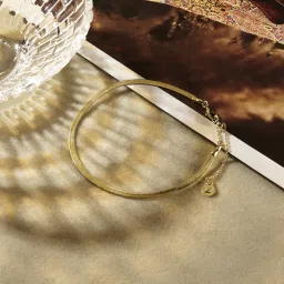 Accessorize London Real Gold-Plated Z Omega Anklet image 1
