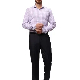 Park Avenue Violet Slim Fit Check Cotton Shirt image 5