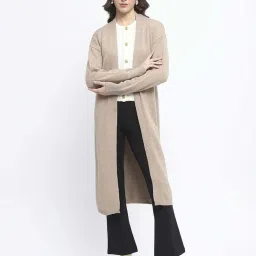 MADAME Khaki Solid Shrug image 1