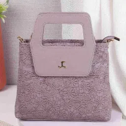 Mochi Purple Textured Large Handbag image 1