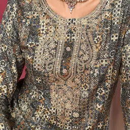 Vaamsi Dark Blue Printed Straight Kurta image 5