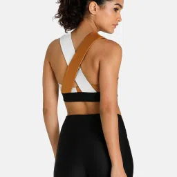 Puma Safari Glam Black Color-Block Sports Bra image 2