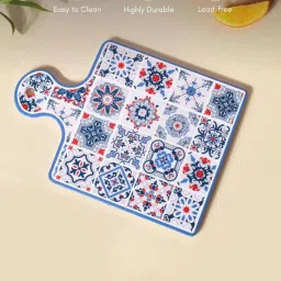 Nestasia Artistic-Patterned Unique-Shaped Lead-Free Serving Tray, Heat-Resistant, 9-inch image 5