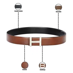 Tommy Hilfiger Tan & Black Leather Reversible Belt for Men image 5