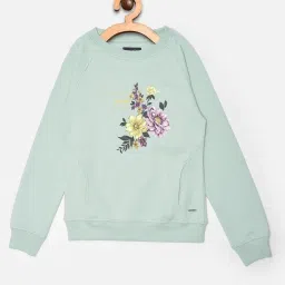 Crimsoune Club Kids Green Printed Sweatshirt image 1