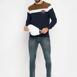 Duke Brown Regular Fit Color Block Sweatshirt image 5