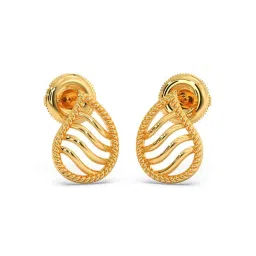 Candere by Kalyan Jewellers Peacock Collection 18k Yellow Gold Stud Earrings for Women image 1