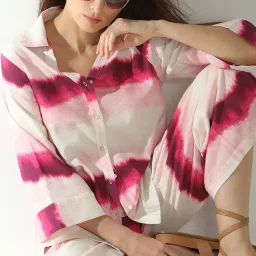 Vero Moda Pink & White Tie - Dye Shirt image 1