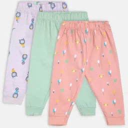 MINIKLUB Kids Multicolor Printed Pants (Pack Of 3) image 1