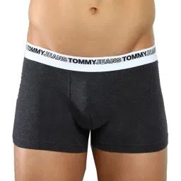 Tommy Hilfiger Dark Grey Heather Cotton Regular Fit Logo Printed Trunks image 1