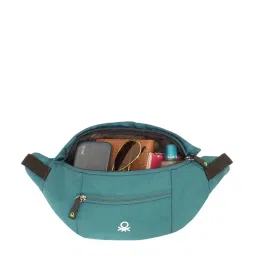 United Colors of Benetton Augustus Bottle Green Solid Waist Pouch image 5