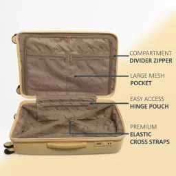 Romeing Sicily Yellow Textured Hard Case Medium Trolley Bag Set of 2 - 55 & 65 cms image 5