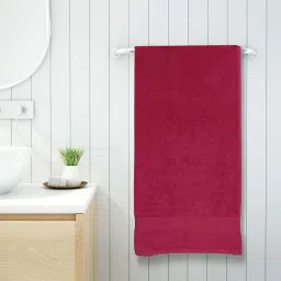 Spaces Colorfas Pink Cotton 450 GSM Large Bath Towel - Set of 1 image 1