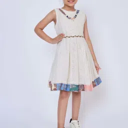 Peppermint Kids Beige Linen Regular Fit 1 Dress and 1 Jacket image 1