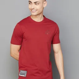 Fame Forever By Lifestyle Red Cotton Regular Fit Printed T-Shirt image 1