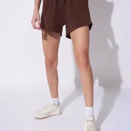 Ajile by Pantaloons Brown Stone Solid Shorts image 1