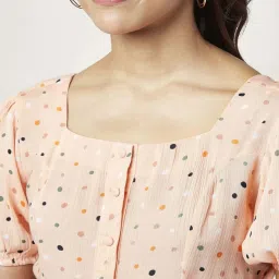People by Pantaloons Pink Printed A-Line Dress image 5
