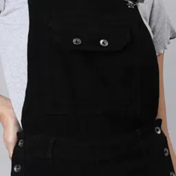 showoffff SHOWOFF Black Denim Maxi Dungaree image 5