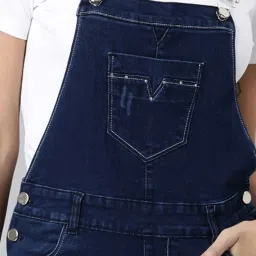 showoffff SHOWOFF Dark Blue Denim Mini Dungaree image 5