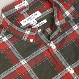 U.S. Polo Assn. Dark Green Cotton Regular Fit Checks Shirt image 5