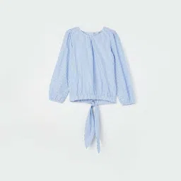 Fame Forever by Lifestyle Kids Blue Striped Full Sleeves Top image 1